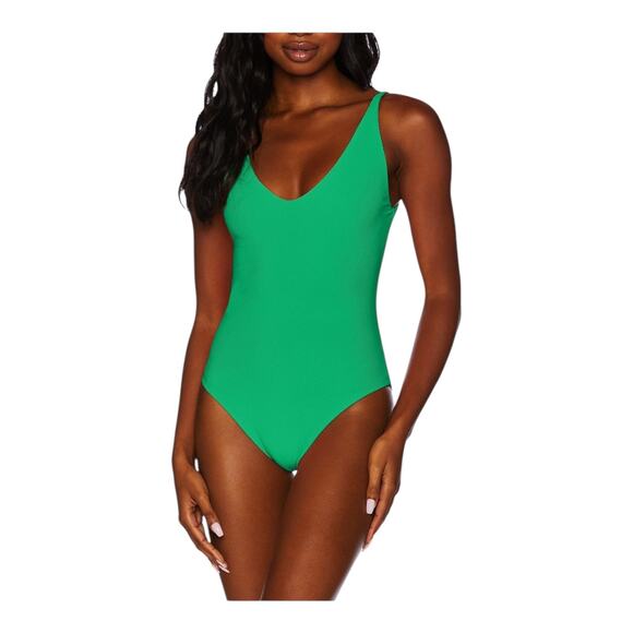 Beach Riot Reese rib one piece swimsuit green size Large L - Picture 1 of 7